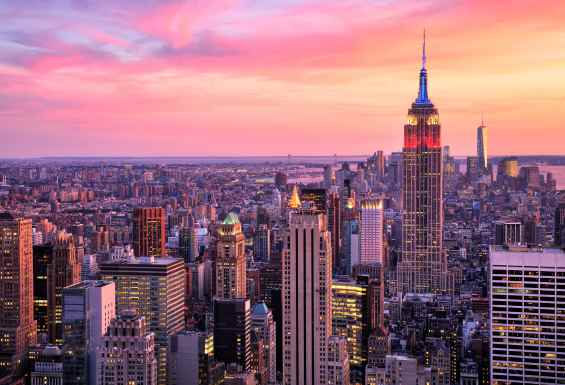 Empire state New York sunset